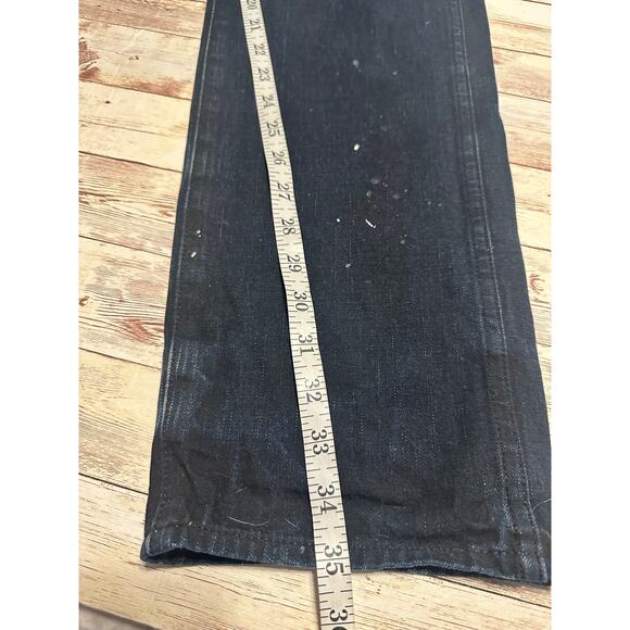 Railcar Fine Goods Jeans Men's Size 33 Dark Denim Distressed Straight Leg Button - Picture 8 of 8